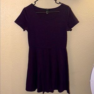 Short Sleeved Midi Striped Dress